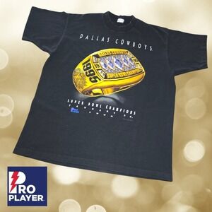 VTG Dallas Cowboys Super Bowl Champion Ring 1996 NFL 90s Football Tee Black L*